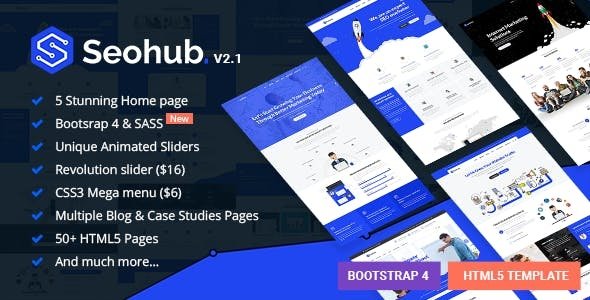 SEOhub – SEO, Marketing, Social Media, Multipurpose HTML5 Template