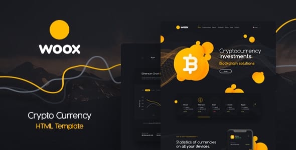 Woox Crypto – ICO,Coins and Cryptocurrency HTML Website Template
